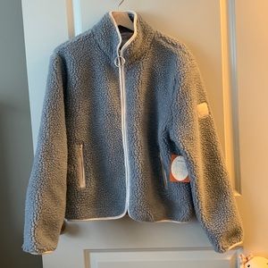Ivory Ella Chloe Regular Full Zip Sherpa Jacket